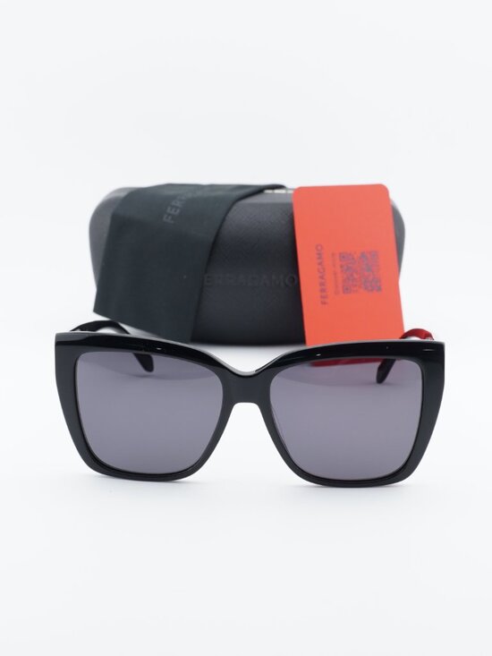 Salvatore Ferragamo SF1102S 001 Butterfly Sunglasses - Black / Grey main image 5